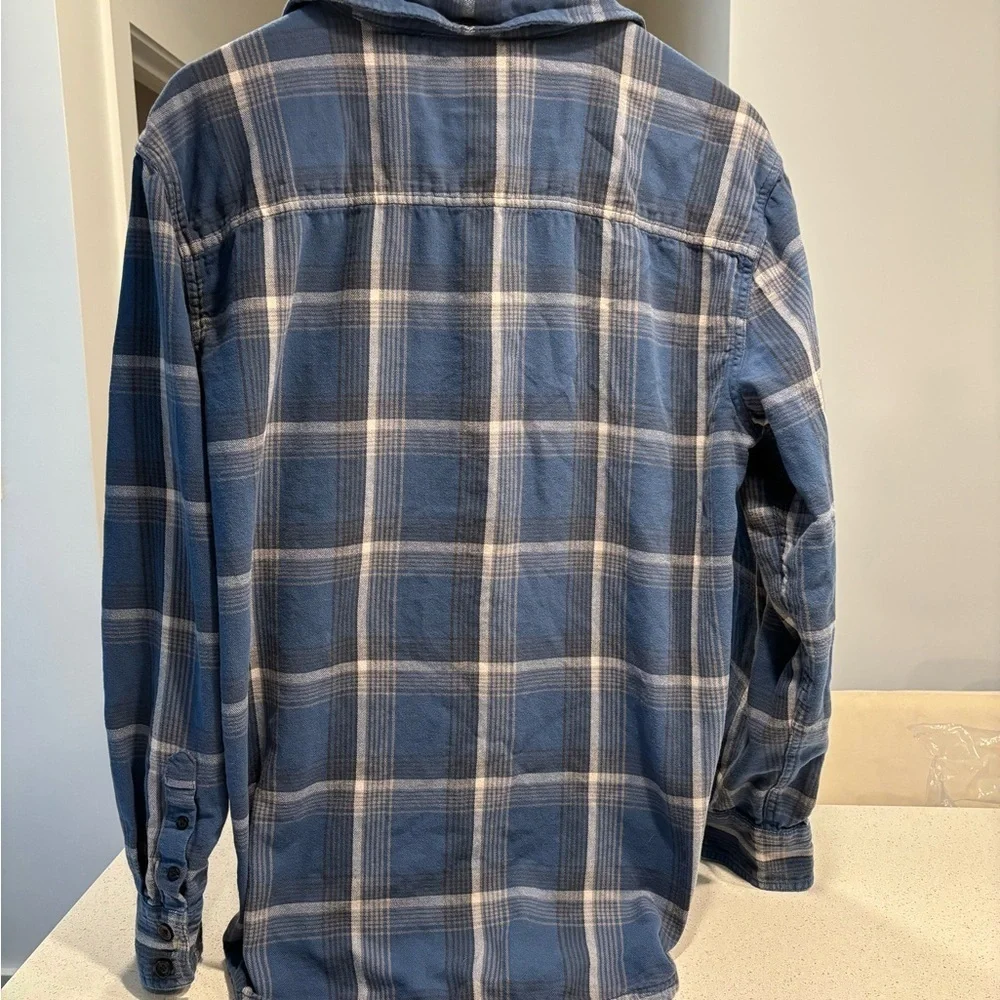 Eastern Mountain Sports Blue and Gray Flannel Shirt